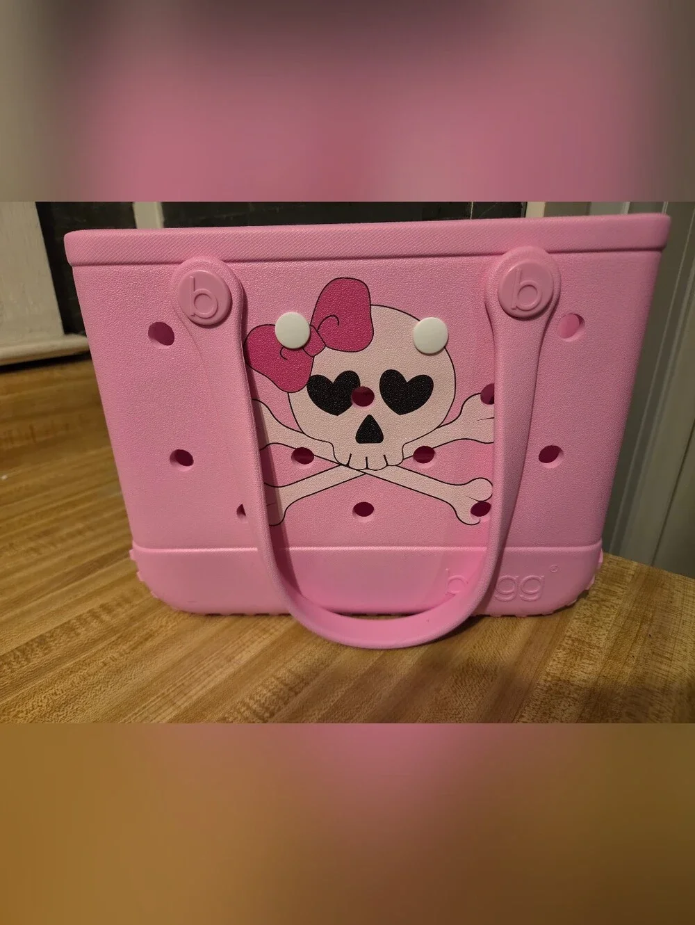 Bogg Bag NWT Halloween Edition - Pink Skeleton W/Bow Tote